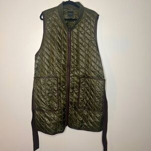Lane Bryant Shiny Quilted Vest with Belt